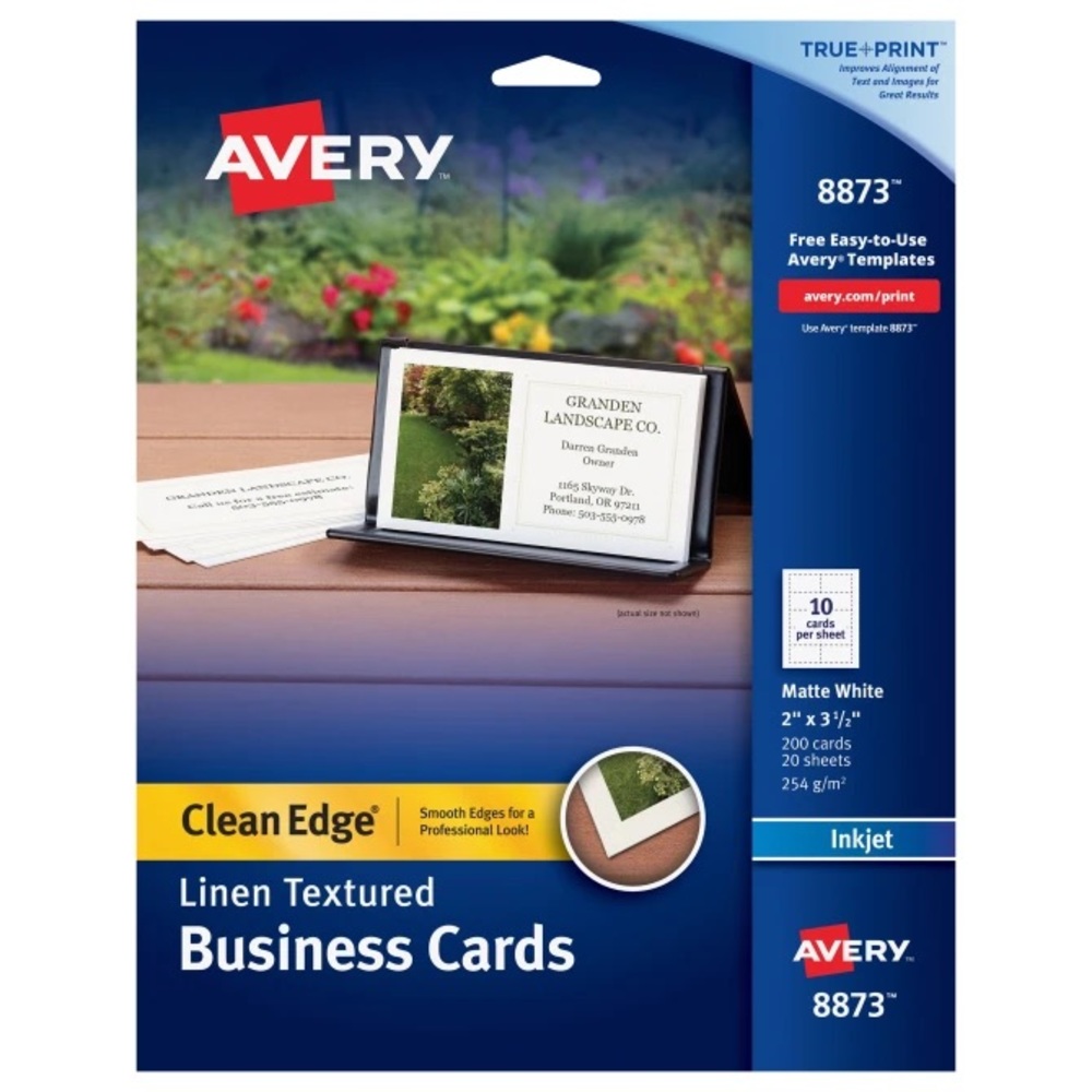 Avery 8873 Clean Edge Linen Textured Business Cards